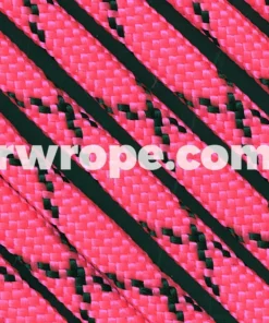 E. L. Wood Braiding Co. Paracord 550 - Neon Pink With Black X #132