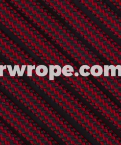 E. L. Wood Braiding Co. Paracord 550 - Imperial Red & Black Stripe #156
