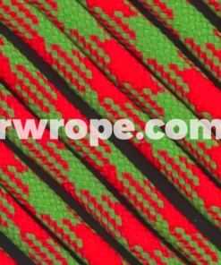 E. L. Wood Braiding Co. Paracord 550 - Neon Orange / Neon Green 50/50 #209