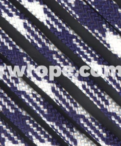 E. L. Wood Braiding Co. Paracord 550 - Midnight Blue And White 50/50 #220