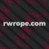 E. L. Wood Braiding Co. Paracord 550 - Black With Imperial Red X #247