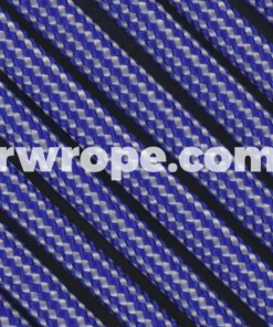 E. L. Wood Braiding Co. Paracord 550 - Electric Blue / Grey Stripe #275