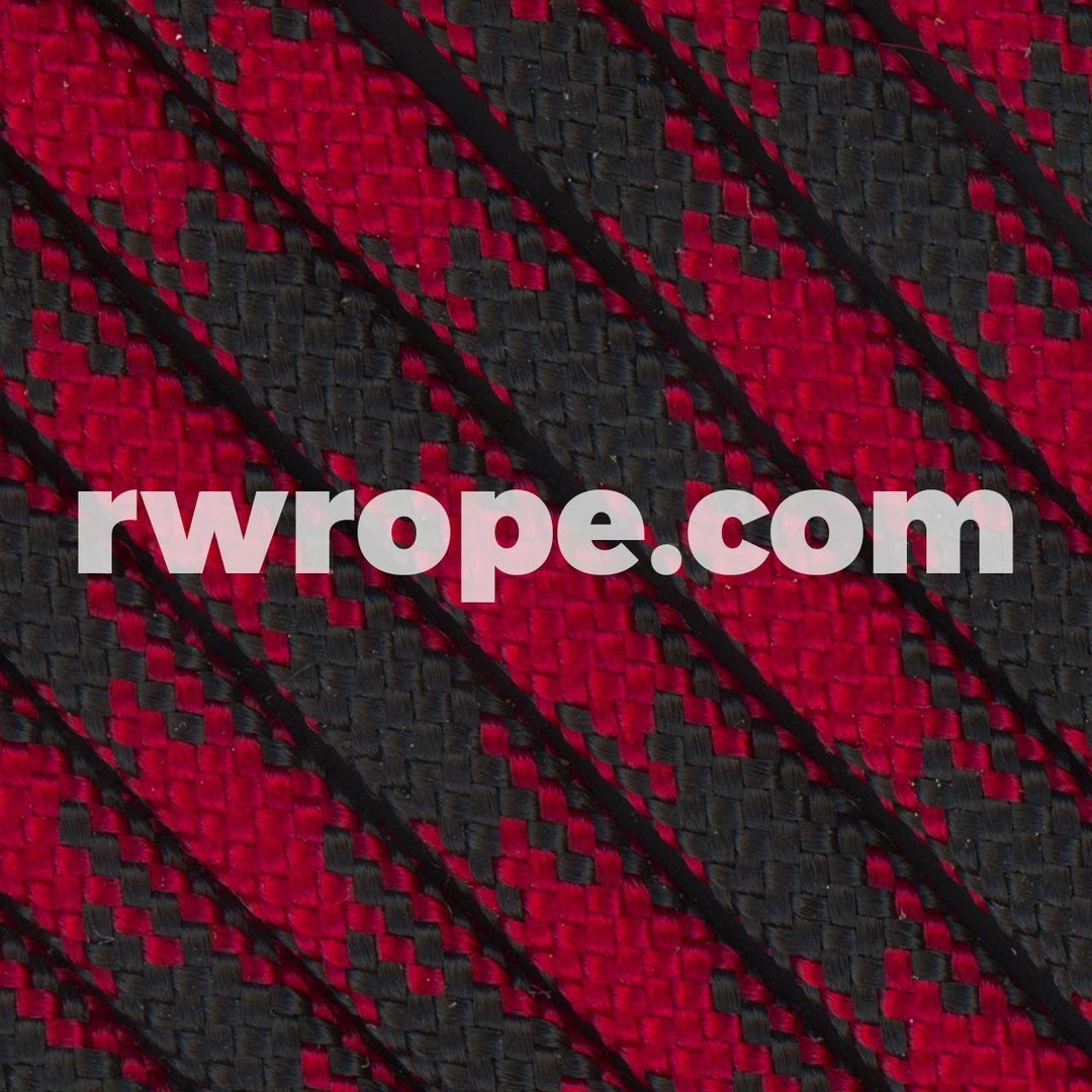 E. L. Wood Braiding Co. Paracord 550 - Imperial Red And Black 50/50 #286 1 E. L. Wood Braiding Co. Paracord 550 - Imperial Red And Black 50/50 #286