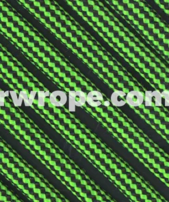 E. L. Wood Braiding Co. Paracord 550 - Neon Green And Black Stripe #306