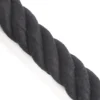 Langman Ropes 100% Cotton 3-Strand Rope, Black, 22mm