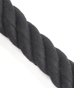 Langman Ropes 100% Cotton 3-Strand Rope, Black, 22mm