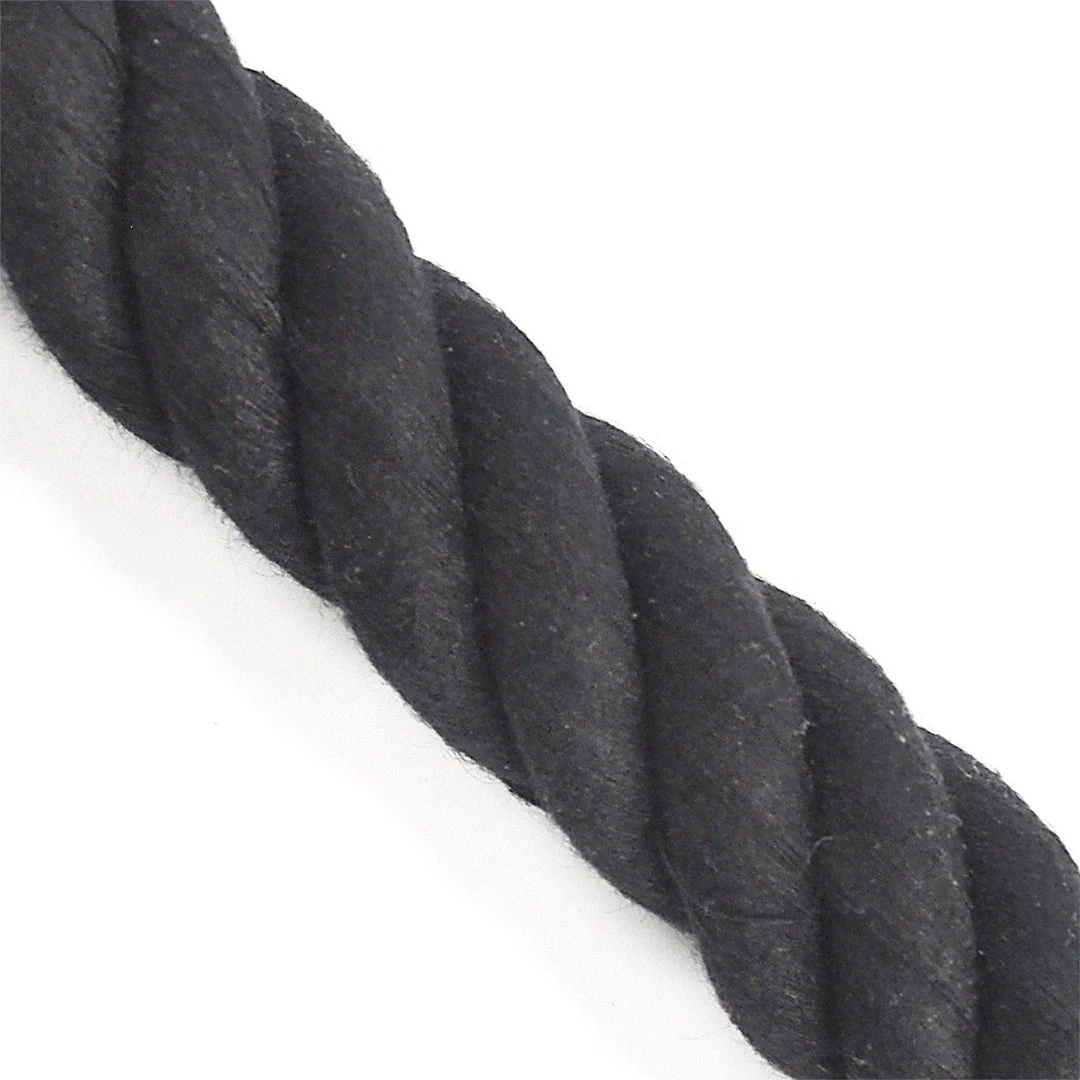 Langman Ropes 100% Cotton 3-Strand Rope, Black, 22mm 1 Langman Ropes 100% Cotton 3-Strand Rope, Black, 22mm
