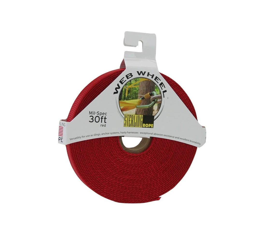 Sterling Rope Tubular Nylon Webbing - Sterling Web Wheel Mil-Spec 30 Ft. 4 Sterling Rope Tubular Nylon Webbing - Sterling Web Wheel Mil-Spec 30 Ft.